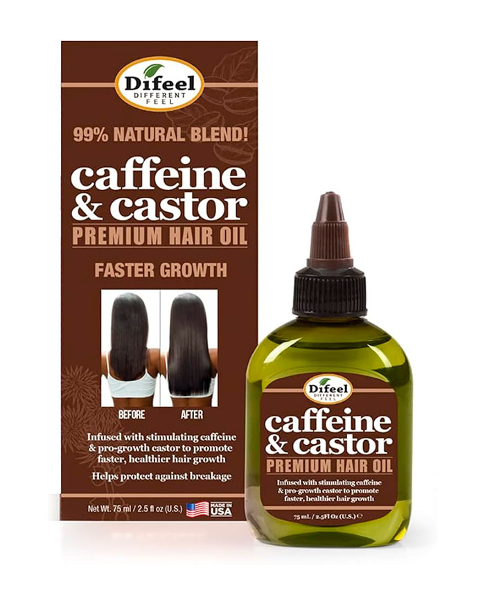 Difeel Caffeine and Castor Saç uzatmaq üçün yağ 75 ml