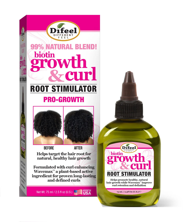 Difeel Growth & Curl Biotin Root Stimulator Saç uzanmasının stimulyatoru 75 ml