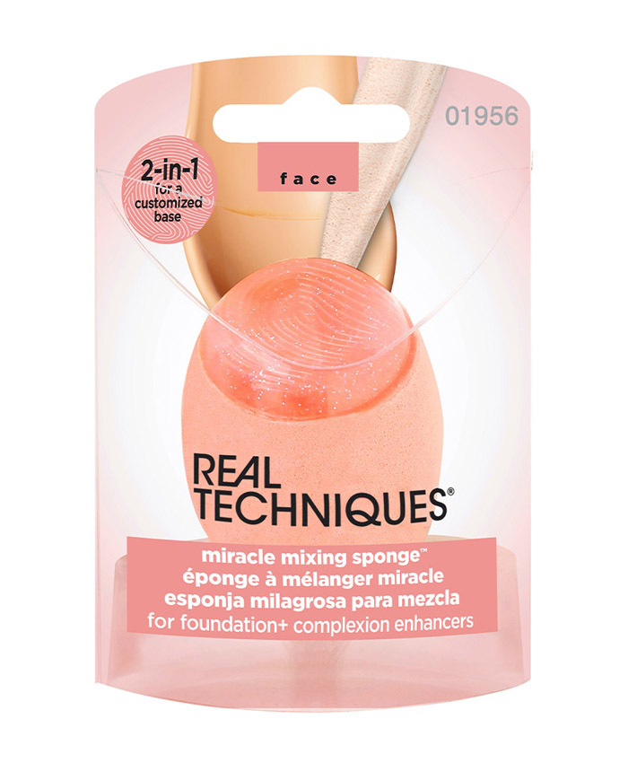 Real Techniques Miracle Mixing Sponge Спонж для Макияжа с Силиконовым Краем