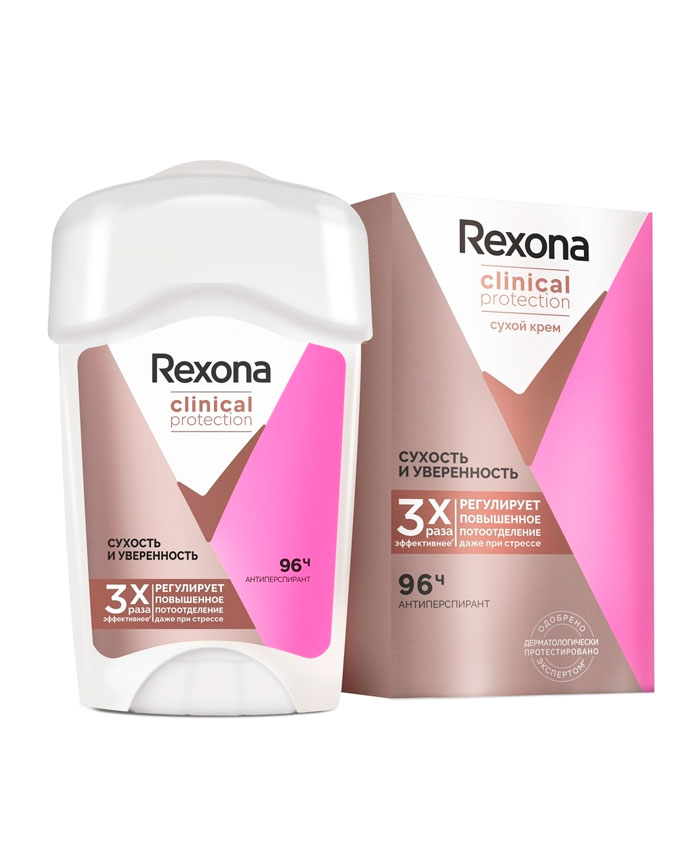 Rexona Clinical Protection Сухой Антиперспирант-дезодорант Сухость и Уверенность 45 мл