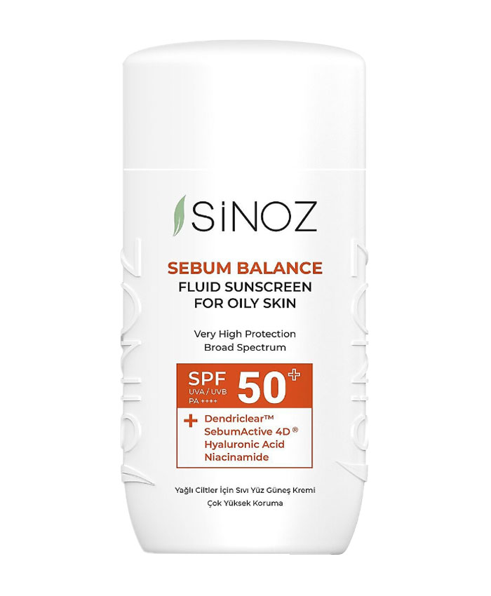 Sinoz SPF 50+ Sebum Balance Fluid Sunscreen Yağlı Dəri üçün Günəşdən Qoruyucu Krem 50 ml